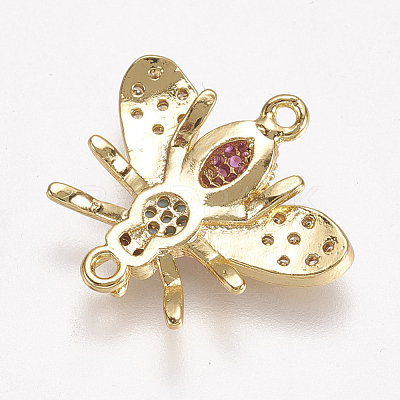 Brass Micro Pave Cubic Zirconia Links ZIRC-A009-17G-1
