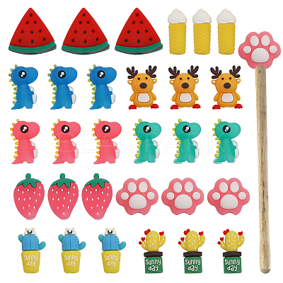 30Pcs 10 Style Silicone Knitting Needle Protector AJEW-CA0003-98-1