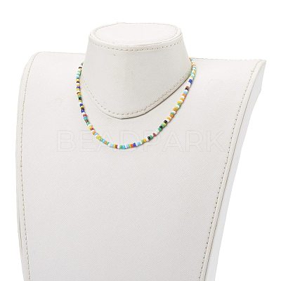 Mixed Styles Round Glass Seed Beaded Necklaces NJEW-JN03362-1