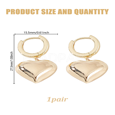 1 Pair Brass Hoop Earrings EJEW-LP0007-123G-1