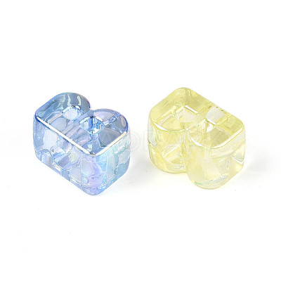 UV Plating Transparent Acrylic European Beads OACR-M027-02B-1