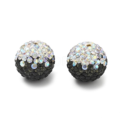Gradient Color Design Polymer Clay Rhinestone Beads CLAY-NH0001-03B-1