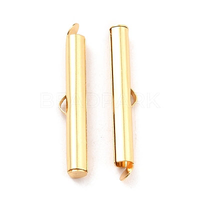 304 Stainless Steel Slide On End Clasp Tubes X-STAS-C044-08D-G-1
