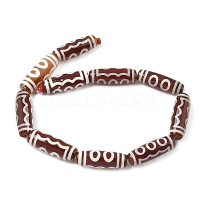 Rice Shape Tibetan Style dZi Beads Strands G-A269-A14-01-1
