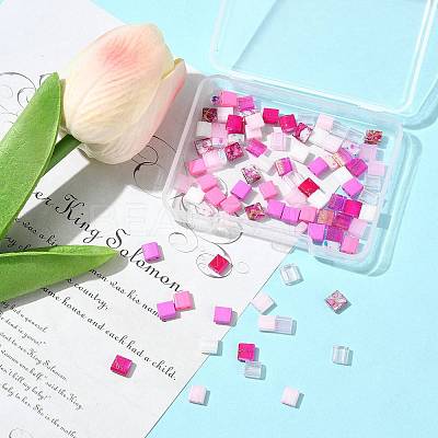 100Pcs 10 Styles 2-Hole Drawbench Glass Seed Beads SEED-FS0001-46-1