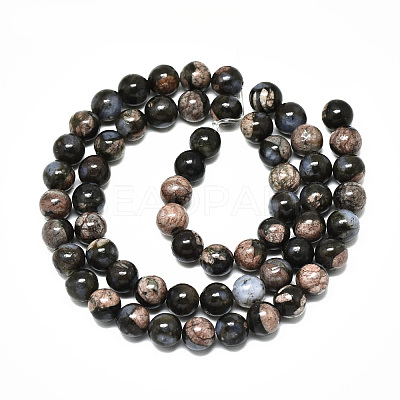 Natural Glaucophane Beads Strands G-R485-12-6mm-1