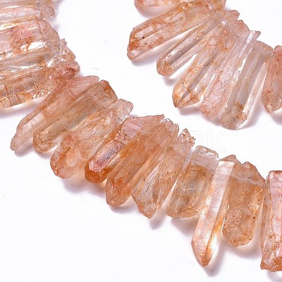 Natural Crackle Quartz Crystal Dyed Beads Strands G-I345-05H-1