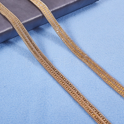 Iron Chain and Two Rows Rhinestone Cup Chain((Hot Melt Adhesive On The Back) CH-BC0001-02-1