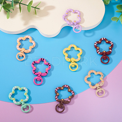 8Pcs Spray Painted Alloy Swivel Snap Hook Clasps FIND-TA0008-66-1