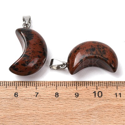 Natural Mahogany Obsidian Pendants G-F820-02L-11-1
