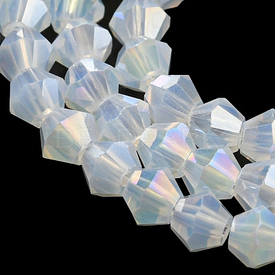 Imitation Jade Electroplate Glass Beads Strands GLAA-F029-J4mm-A05-1