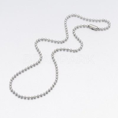 Tarnish Resistant 304 Stainless Steel Ball Chain Necklaces NJEW-A288F-06P-1
