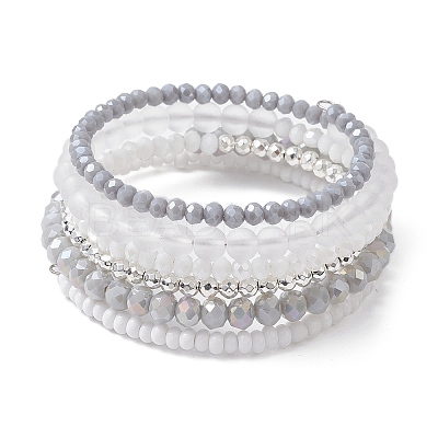 Non-magnetic Synthetic Hematite Bead & Glass Bangle Making BJEW-JB10989-1
