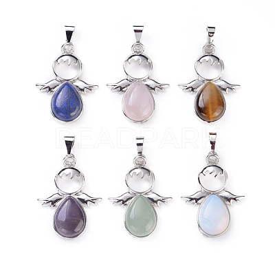 Natural & Synthetic Mixed Gemstone Pendants G-X0005-09P-1