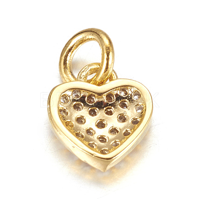 Brass Micro Pave Clear Cubic Zirconia Charms X-ZIRC-P060-41G-1