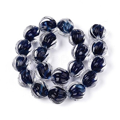 Textured Inner Flower Handmade Lampwork Beads LAMP-T024-07A-1
