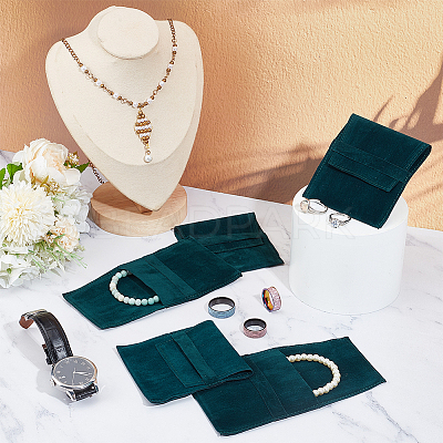 Velvet Jewelry Flap Pouches X-ABAG-WH0038-43D-1