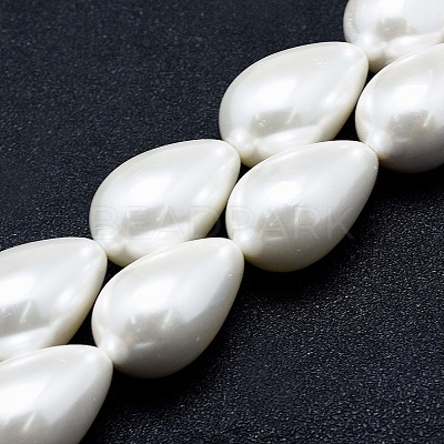Electroplate Shell Pearl Beads Strands BSHE-G010-12x16mm-01-1