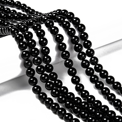 Natural Eyeless Obsidian Beads Strands X-G-K123-06-8mm-1