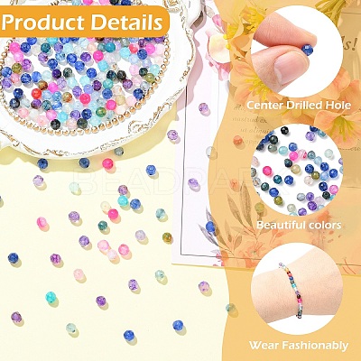 204Pcs 6 Colors Natural Agate Beads Strands G-YW0003-02-1