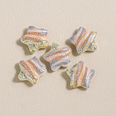 15Pcs Printed Resin Beads RESI-CJC0006-036E-1