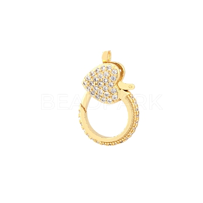 Brass Micro Pave Clear Cubic Zirconia Lobster Claw Clasps PW-WG3B2F3-05-1