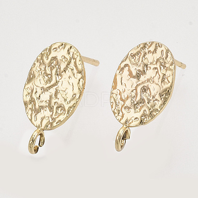 Brass Stud Earring Findings X-KK-T054-50G-NF-1