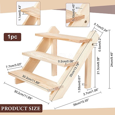 DIY 3 Tier Stair Style Pine Wooden Plant Stand Kit ODIS-WH0025-108-1