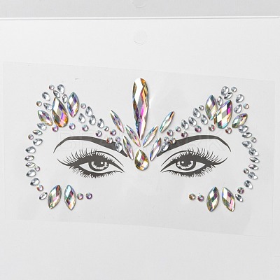Acrylic Face Gems Stickers MRMJ-F014-09-1