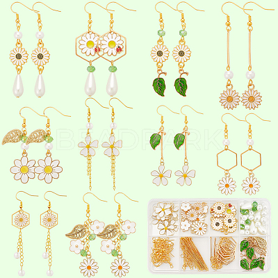 DIY Daisy Dangle Earrings Making Kits DIY-SC0003-32-1