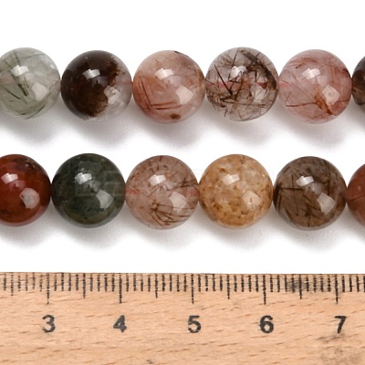 Natural Multi-Color Rutilated Quartz Beads Strands G-G300-A03-10mm-1