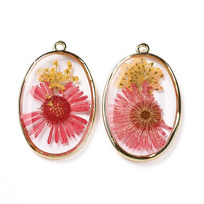 Transparent Clear Epoxy Resin Pendants RESI-L036-01G-1