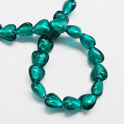 Handmade Silver Foil Glass Beads X-FOIL-R050-15x10mm-11-1