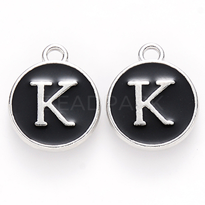 Initial Letter A~Z Alphabet Enamel Charms ENAM-YW0002-01-05P-1
