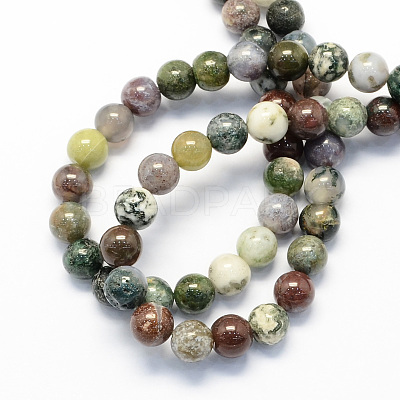 Round Natural Indian Agate Beads Strands X-G-S122-4mm-1