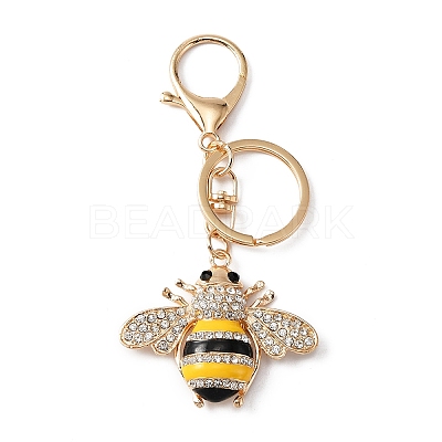 Enamel Bumble Bee Keychains LS-KEYC-WH0027-89A-1