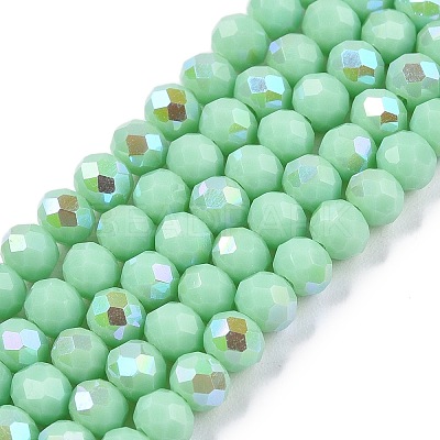 Electroplate Opaque Solid Color Glass Beads Strands EGLA-A044-P4mm-L14-1