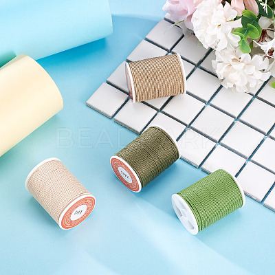 4 Rolls 4 Colors Round Waxed Polyester Cord YC-TA0001-27B-1