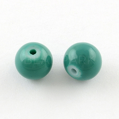 Painted Glass Beads Strands X-DGLA-S071-10mm-B31-1