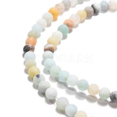 Natural Flower Amazonite Beads Strands G-G692-01F-4mm-1