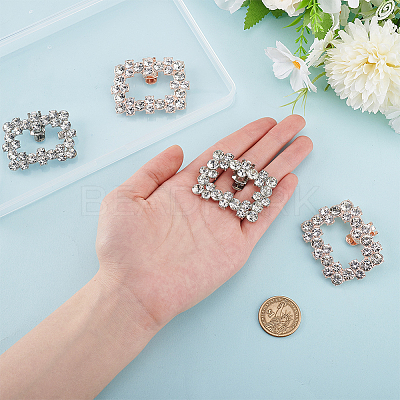 2 Styles Alloy Rhinestone Shoe Decorations FIND-GO0002-24-1