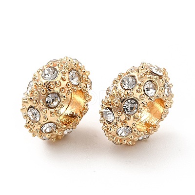 Rack Plating Alloy Rhinestone European Beads PALLOY-P289-34G-1