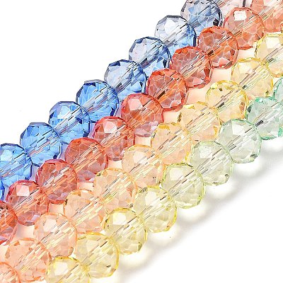 Transparent Painted Glass Beads Strands X1-DGLA-A034-T6mm-A02-1