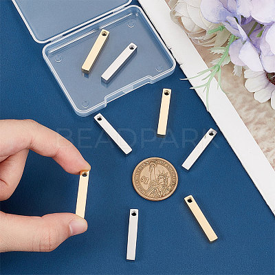 8Pcs 2 Colors 304 Stainless Steel Pendants FIND-UN0004-05-1