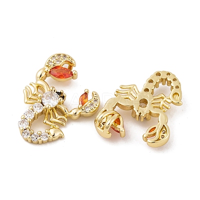 Brass Micro Pave Cubic Zirconia Pendants KK-E108-29G-1