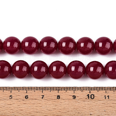 Lab Grown Red Corundum Beads Strands G-N351-01A-01-1