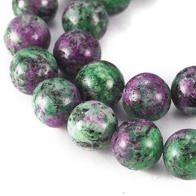 Round Dyed Natural Gemstone Bead Strands G-R345-10mm-15-1