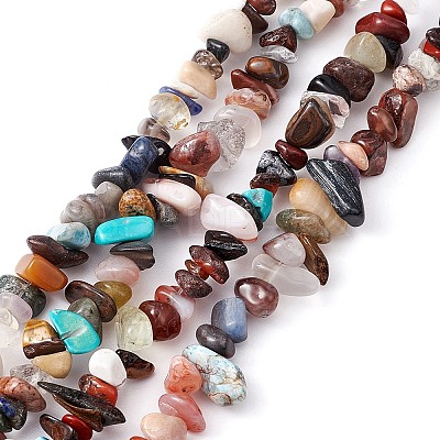 Natural & Synthetic Mixed Gemstone Beads Strands G-YW0001-47-1
