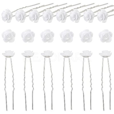 20Pcs Platinum Tone Alloy Hair Forks OHAR-CA0001-05-1