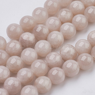 Natural Yellow Jade Beads Strands X-G-G598-8mm-YXS-06-1